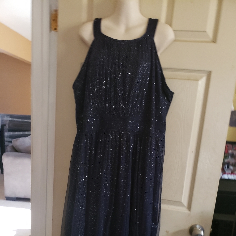 Candalite Women's 2x Blue Sparkling Dress